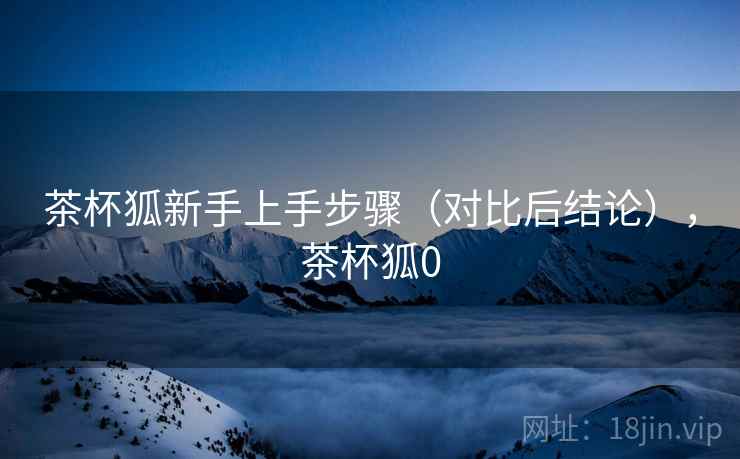 茶杯狐新手上手步骤（对比后结论），茶杯狐0